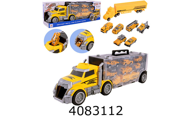 Трейлер в коробці + машинки 6шт 51*18*11см (8/16) LH638