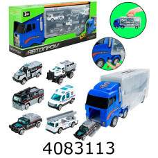 Трейлер в коробці + машинки 6шт 34*14*9см (36) PS006-3