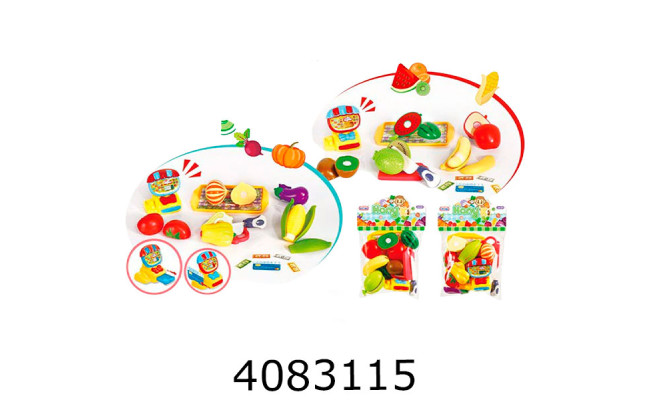 Фрукти та овочі що діляться навпіл в кульку 2 види 19*27см (72/144) 623-206