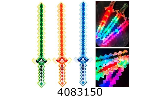 Меч в кульку на батар. Minecraft 3 кольори 62см (12/144) BT-5533-3