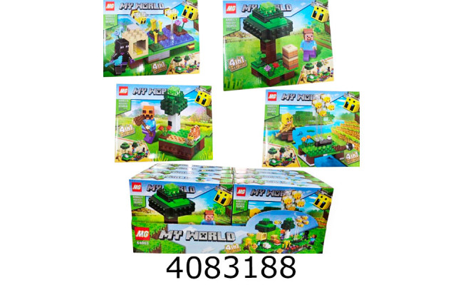 Конструктор Minecraft 75-90 дет. мікс 4 в коробці (8) 64003