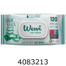 Серветка волога 120шт Wewi з клапаном алое (12)