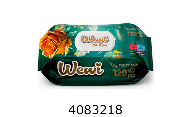 Серветка волога 120шт Wewi з клапаном троянда (12) 9010