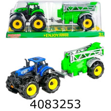 Трактор інерц. в слюді з причіпом 2 кольори 35*11*13см (36/72) 9878-4A