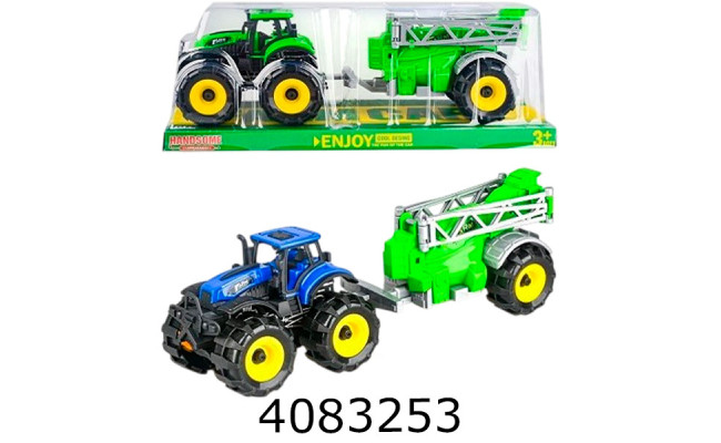 Трактор інерц. в слюді з причіпом 2 кольори 35*11*13см (36/72) 9878-4A