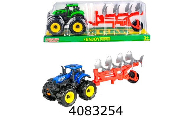 Трактор інерц. в слюді з причіпом 2 кольори 35*11*13см (36/72) 9878-5A