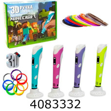 Ручка 3D пластик Minecraft + трафарет 2 кольора укр. мова (48) 890B