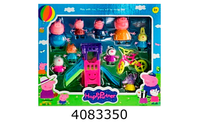 Герої Peppa Pig 8шт аксесуари в коробці 1832С