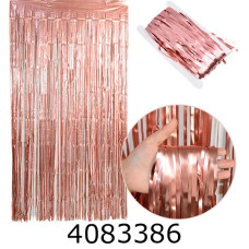 Шторка фольгована для фотозони глянець рожеве золото 2350/22-357