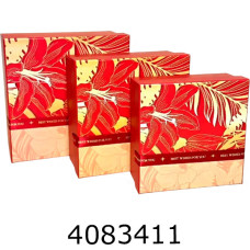 Коробка карт. для подарунків 3в1 з квітами червона  15*15*6 см 17*17*8 19*19*10 25-491