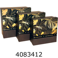 Коробка карт. для подарунків 3в1 з квітами чорна  15*15*6 см 17*17*8 19*19*10 25-491