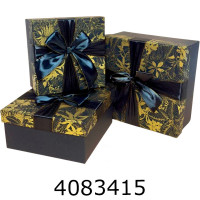 Коробка карт. для подарунків 3в1 чорна з золотом 15*15*6 см 17*17*8 см 19*19*10 см(3в1) 25-449 Коробка карт. для подарунків 3в1 чорна з золотом 15*15*6 см 17*17*8 см 19*19*10 см(3в1) 25-449
