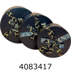 Коробка карт. для подарунків 3в1 чорна кругла 16*16*7 см 19*19*9 см 21*21*10 см 25-417