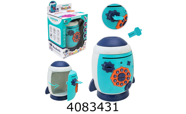 Скарбничка Сейф на батар. Ракета в коробці світ. муз.16*13*26см (36/72) MH030