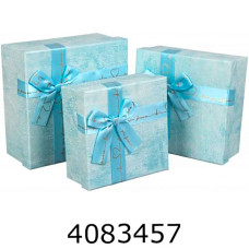 Коробка карт. для подарунків 3в1блакитна 19.5*19.5*9.517.5*17.5*815.5*15.5*6.5см 73-5412