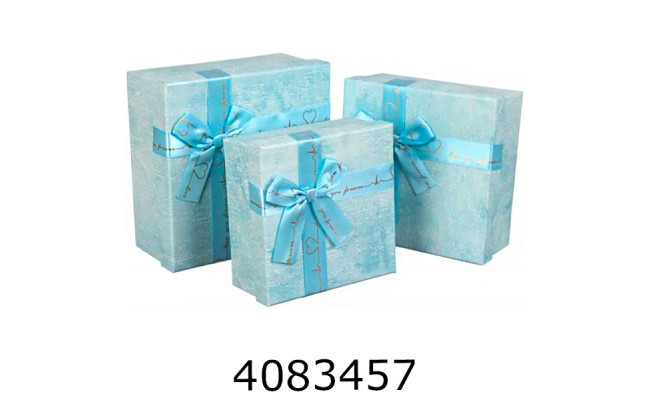 Коробка карт. для подарунків 3в1блакитна 19.5*19.5*9.517.5*17.5*815.5*15.5*6.5см 73-5412