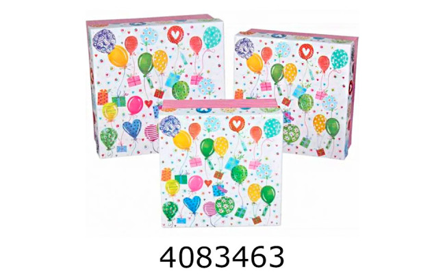 Коробка карт. для подарунків 3в1кульки 19.5*19.5*9.517.5*17.5*815.5*15.5*6.5см 73-1667/311-83