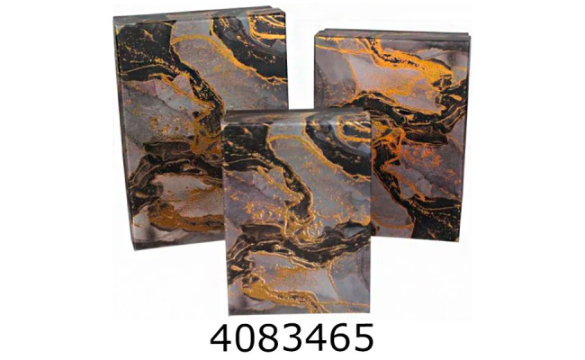 Коробка карт. для подарунків 3в1мармур чорна 19.5*19.5*9.517.5*17.5*815.5*15.5*6.5см 73-1704/311-87