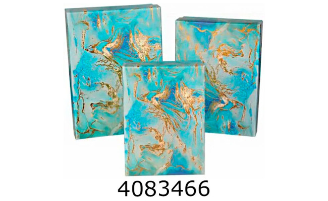 Коробка карт. для подарунків 3в1мармур бірюза 19.5*19.5*9.517.5*17.5*815.5*15.5*6.5см 73-1711/311-88