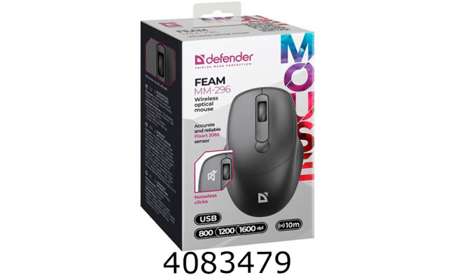 Мишка комп. Defender Feam MM-296 чорна 