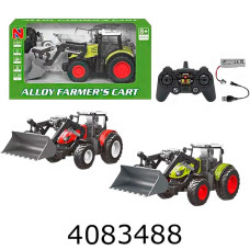 Трактор Бульдозер радіо акум. в коробці рух. ковш. usb-зарядне 2 кольори 33*14*16см (24) 99-57B