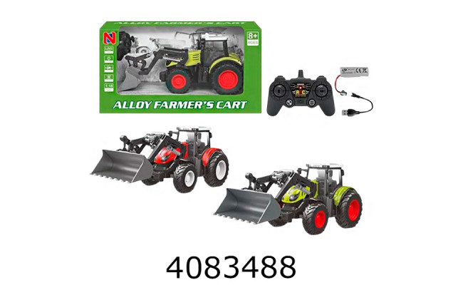 Трактор Бульдозер радіо акум. в коробці рух. ковш. usb-зарядне 2 кольори 33*14*16см (24) 99-57B