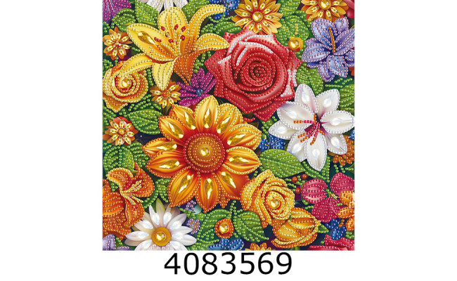 Алмазна мозаїка 25*25 квіти 
