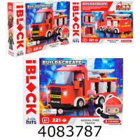 Конструктор IBlock Пожежна машина 221дет в коробці (12/24) KH43/002/3