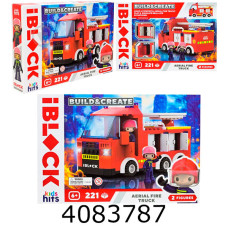 Конструктор IBlock Пожежна машина 221дет в коробці (12/24) KH43/002/3