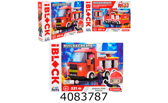Конструктор IBlock Пожежна машина 221дет в коробці (12/24) KH43/002/3