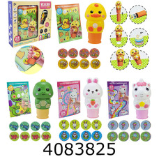 Штампи дитячі з наклейками 2 види (заєць і качка) в коробці 28*5*25см (36/72) ME-181