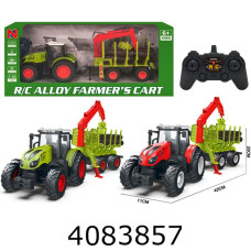 Трактор радіо акум. в коробці з причіпом usb-зарядне 42*11*20см 99-59B