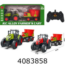 Трактор радіо акум. в коробці з причіпом usb-зарядне 42*11*20см 99-59C