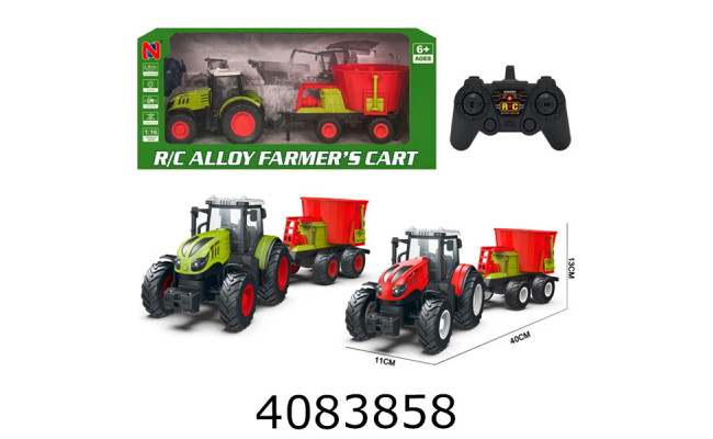 Трактор радіо акум. в коробці з причіпом usb-зарядне 42*11*20см 99-59C
