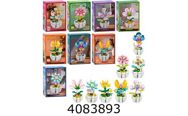 Конструктор Квіти в горщику 142 дет. в коробці 12*17*6см (96) 33028-9-0-1-2-3