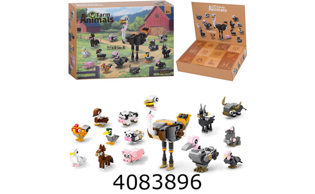 Конструктор адвент-календар Домашня тварина 12в1 в коробці  24*18*5см (36) 9109K12