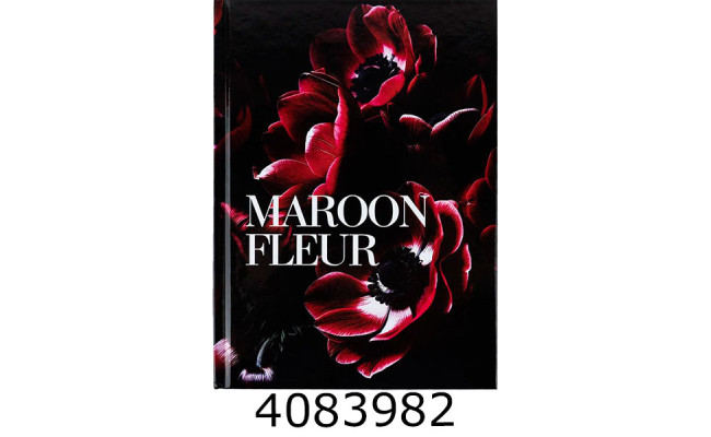 Блокнот А5 96 арк. Axent клітка обкл. тв.Maroon fleur (20) 8459-1-A