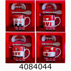 Кружка керам. з ложкою та кришкою 