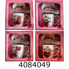 Кружка керам. з ложкою та кришкою 