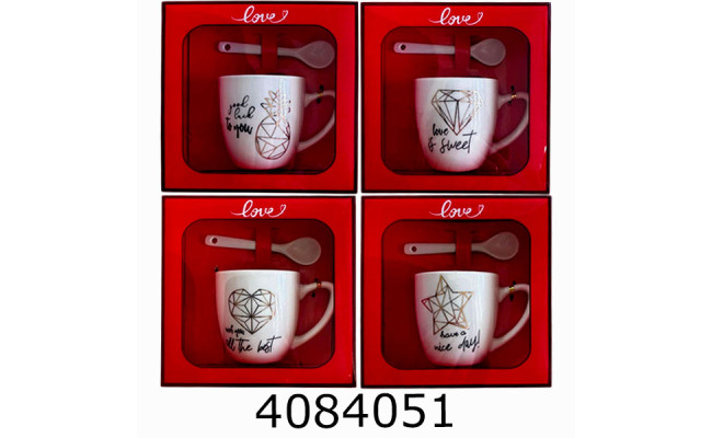 Кружка керам. з ложкою 