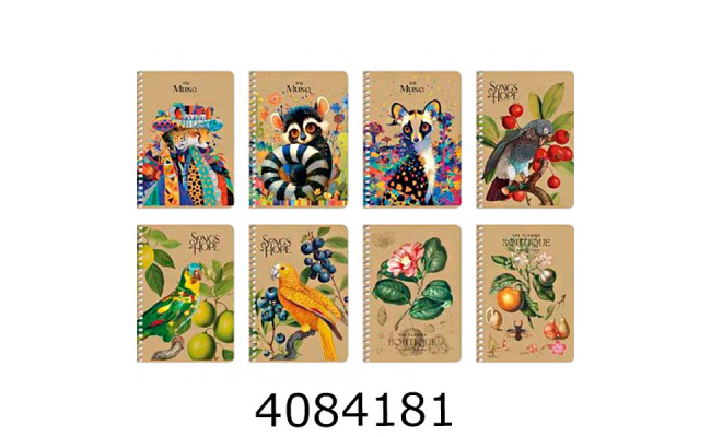 Блокнот на спір. збоку А6 80 арк. кл. Школярик Student крем. блок70г/м2крафтВД-лак (4/144) A6-SC-080-6142K