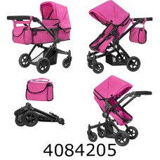 Візочок метал. для ляльки 2в1з сумкою CARRELLO MAESTRO 52.5*15*38см (1) 9651B+BAG ROSE