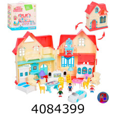 Будиночок в коробці 2-х поверховий з меблями та родиною муз. світ. 33*32*15см (12) WD-932B