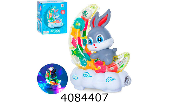 Муз. Зайчик на місяці в коробці на батар. світ. 20*16*10см (18) YJ-3043