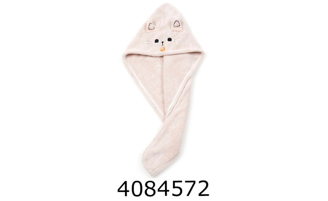 Чалма на голову мікрофібра Котик 25*65см в кульку беж 703-30-400