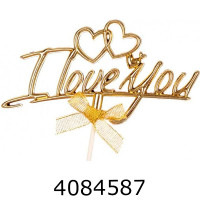 Топер в торт I Love You золото (10) 5-86610 Топер в торт I Love You золото (10) 5-86610