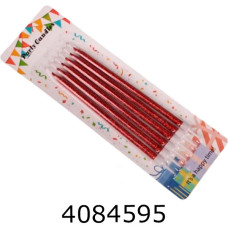 Свічки в торт набір 6 шт. 13 см люрекс червоний 5-88287 Свічки в торт набір 6 шт. 13 см люрекс червоний 5-88287