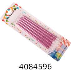 Свічки в торт набір 6 шт. 13 см люрекс рожевий 5-88225 Свічки в торт набір 6 шт. 13 см люрекс рожевий 5-88225