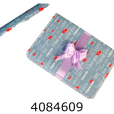 Папір подар. 70*800см Серце газета сіра в рулоні 70г/ь т м 255-9100