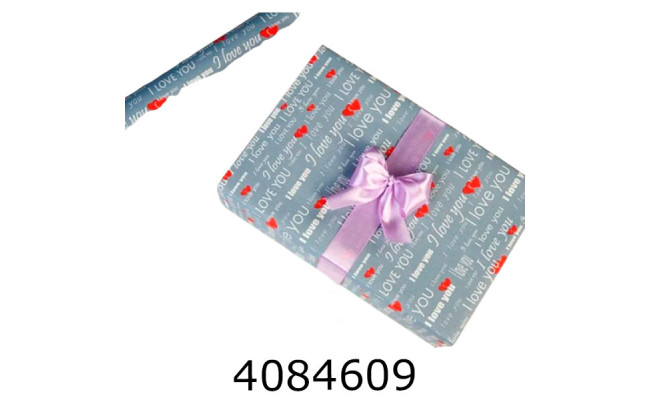 Папір подар. 70*800см Серце газета сіра в рулоні 70г/ь т м 255-9100